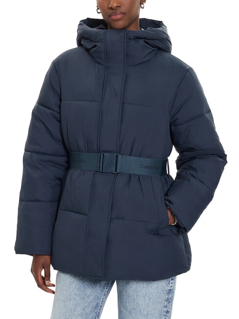 CALVIN KLEIN CK JEANS Down jacket with hood and belt ink - Women's down jackets