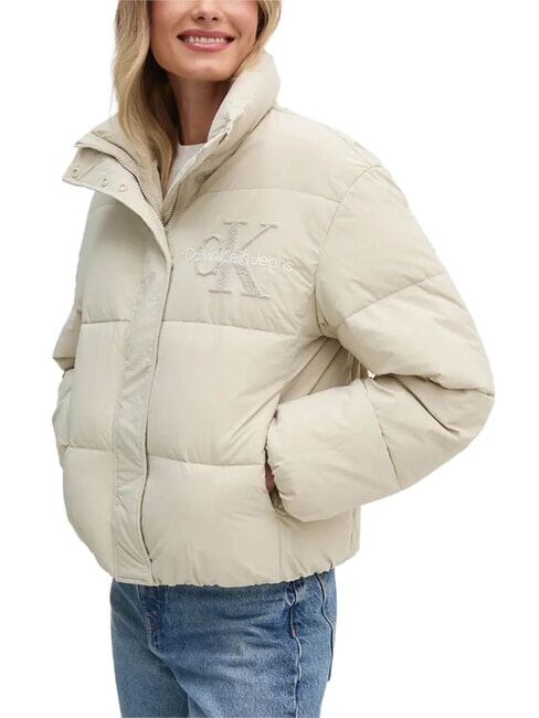 CALVIN KLEIN CK JEANS Short down jacket with teddy logo pelican - Women's down jackets