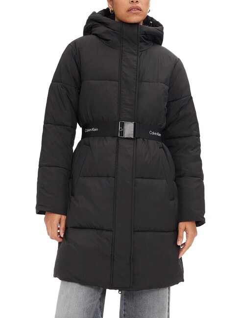 CALVIN KLEIN CK JEANS Medium-length down jacket with belt ck black - Women's down jackets
