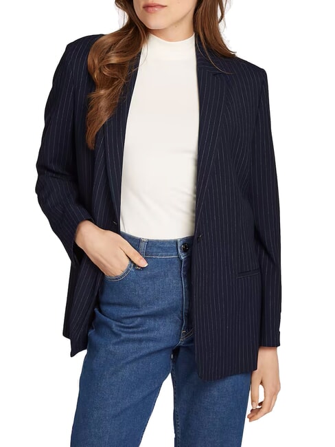 CALVIN KLEIN CK Pinstriped blazer jacket night sky / gray morn stripe - Women's Jackets
