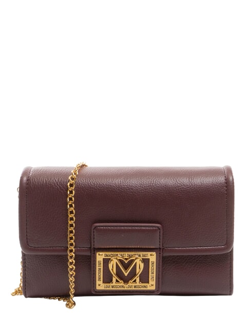 LOVE MOSCHINO SMART DAILY Clutch bag with chain wine - Women’s Bags