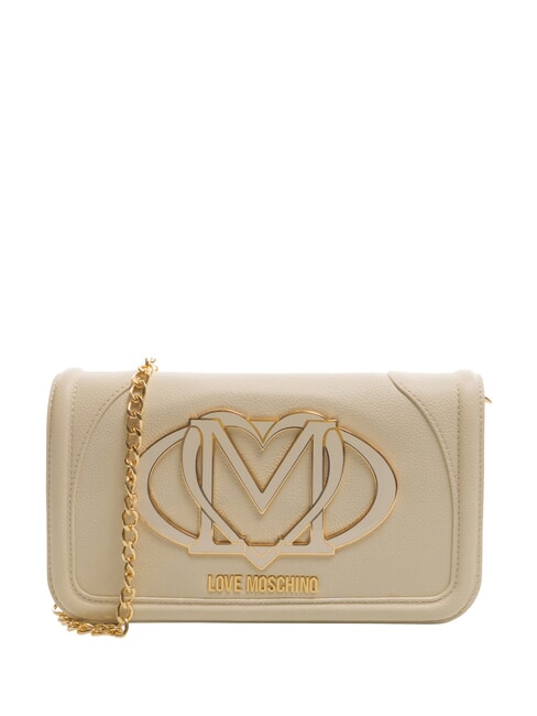LOVE MOSCHINO LOGO Clutch bag with shoulder strap ivory - Women’s Bags