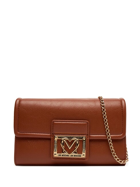 LOVE MOSCHINO SMART DAILY Clutch bag with chain chestnut - Women’s Bags