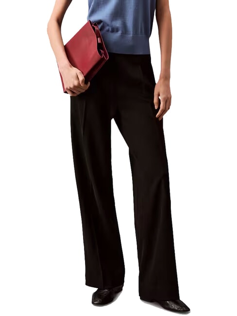 CALVIN KLEIN CK Palazzo trousers with pleats black - Women's Pants