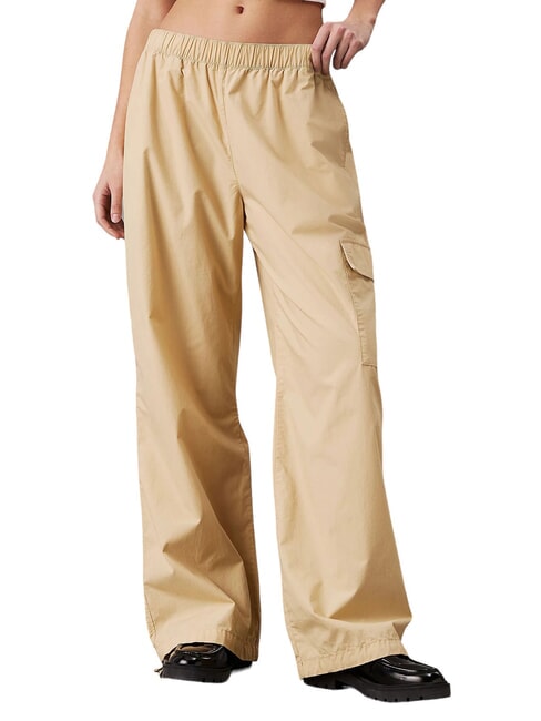 CALVIN KLEIN CK JEANS Cotton cargo pants pale khaki - Women's Pants