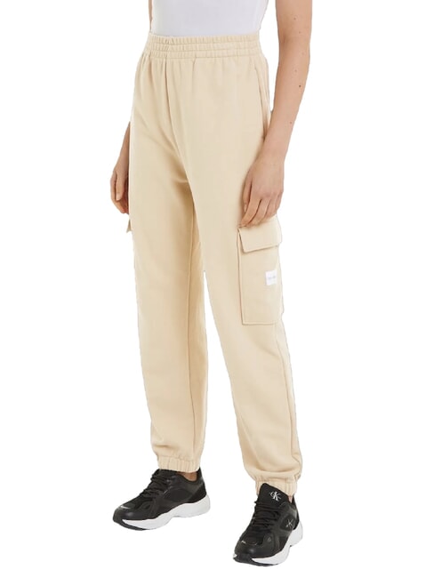 CALVIN KLEIN CK JEANS Jogging trousers with big pockets pale khaki - Sports suits for women