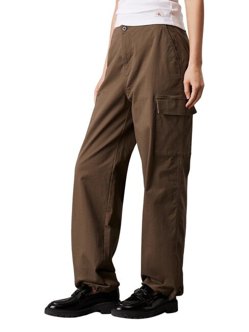 CALVIN KLEIN CK JEANS Brushed cotton cargo trousers tarmac - Women's Pants