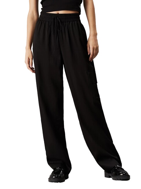 CALVIN KLEIN CK JEANS Soft viscose trousers ck black - Women's Pants