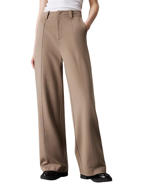 CALVIN KLEIN CK JEANS Wide-leg jersey trousers brindle - Women's Pants