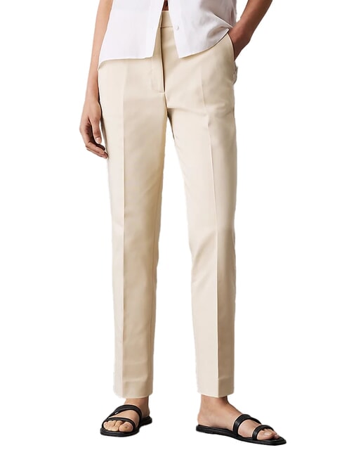 CALVIN KLEIN CK High-waisted straight-leg chinos wood ash - Women's Pants