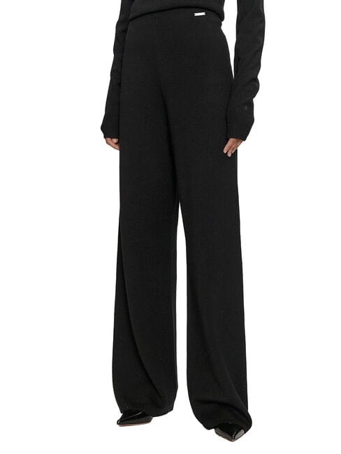CALVIN KLEIN CK Wide leg knitted trousers ck black - Women's Pants