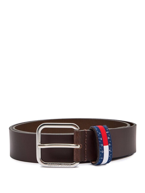 TOMMY HILFIGER TJM RYAN Leather belt dark brown - Belts