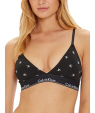 CALVIN KLEIN CK Stretch cotton bralette bra black diamond logo print - Women's Underwear - 1