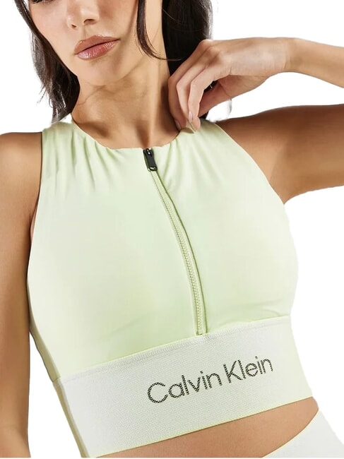 CALVIN KLEIN CK PERFORMANCE Medium Impact Zip Sports Bra lime cream - Women's Underwear