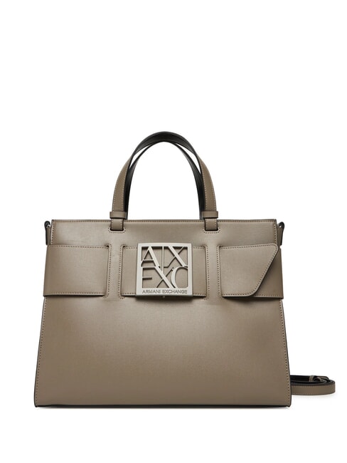 ARMANI EXCHANGE A|X BUCKLE Hand shopper, with shoulder strap brown bass - Women’s Bags