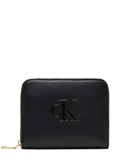CALVIN KLEIN BOLD MONOGRAM Small wallet on black - Women’s Wallets