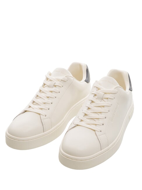 ARMANI EXCHANGE A|X COURTSIDE Leather sneakers off white + deep navy - Men’s shoes