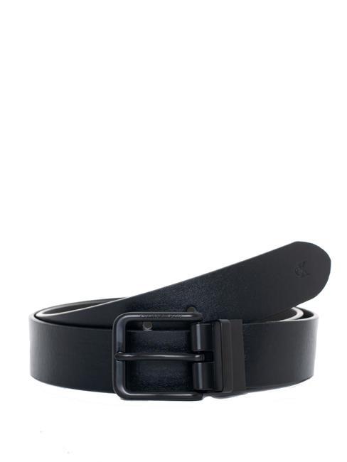 CALVIN KLEIN CLASSIC ROUND  Reversible leather belt black/bitter brown - Belts