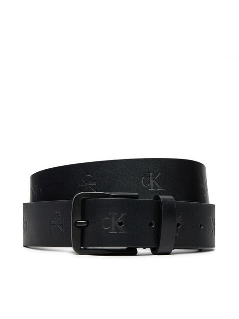 CALVIN KLEIN CK JEANS Leather belt with logo print black/allover print - Belts