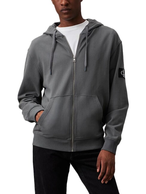 CALVIN KLEIN CK JEANS Full zip hoodie endless grey - Sweatshirts