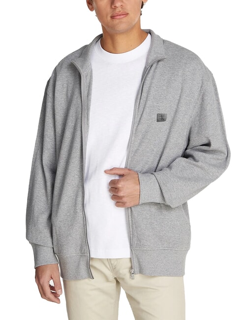 CALVIN KLEIN CK JEANS Full-zip turtleneck sweatshirt grey heather - Sweatshirts