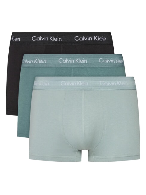 CALVIN KLEIN PACK 3 LOW RISE Trunk Boxer man black, shade, slate turquoise - Men's briefs