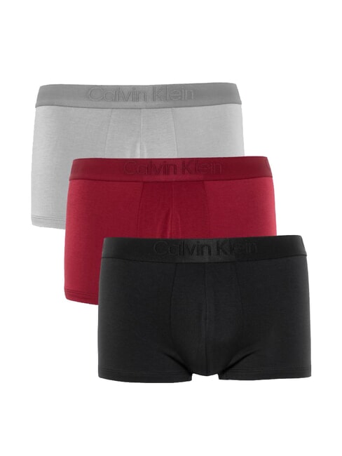 CALVIN KLEIN CK 3 boxers black, zinc, syrah - Men's briefs