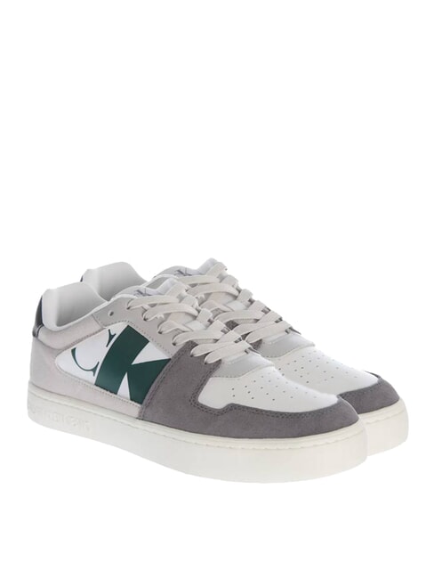 CALVIN KLEIN CK JEANS Chunky leather sneakers white/mushroom/g palm/black - Men’s shoes