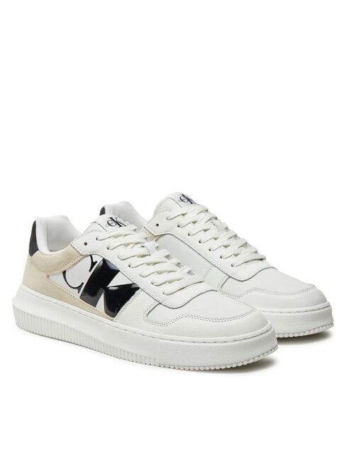 CALVIN KLEIN CK JEANS Chunky leather sneakers bright white/black - Men’s shoes