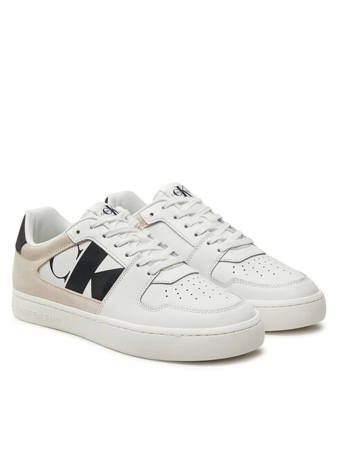 CALVIN KLEIN CK JEANS Leather sneakers bright white/black - Men’s shoes