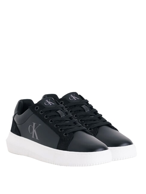 CALVIN KLEIN CK JEANS Leather sneakers black/bright white - Men’s shoes
