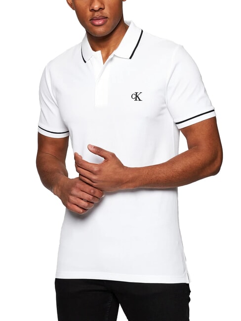 CALVIN KLEIN CK JEANS Stretch short-sleeved polo shirt bright white - Polo shirt