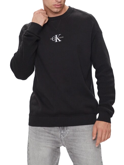 CALVIN KLEIN CK JEANS Cotton sweater with logo ck black - Men's Sweaters