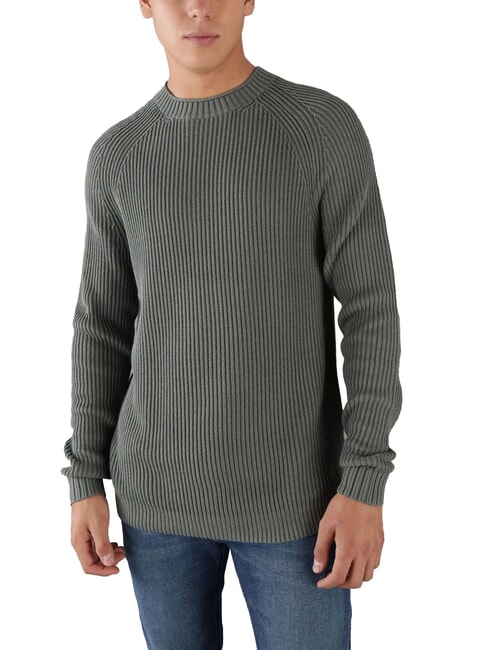 CALVIN KLEIN CK JEANS Ribbed crew neck sweater endless grey - Men's Sweaters