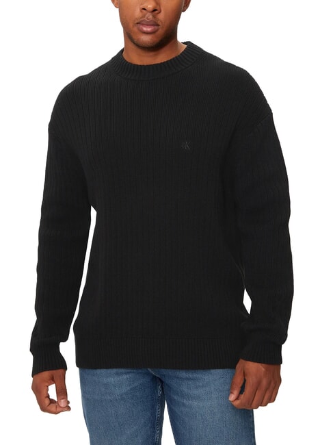 CALVIN KLEIN CK JEANS Regular fit crew neck sweater ck black - Men's Sweaters