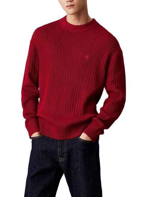 CALVIN KLEIN CK JEANS Regular fit crew neck sweater winery - Men's Sweaters