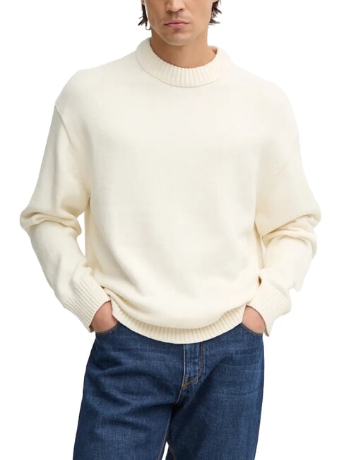 CALVIN KLEIN CK JEANS Oversized crew neck sweater ivory - Men's Sweaters