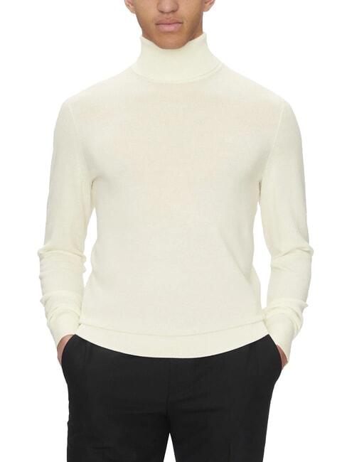 CALVIN KLEIN CK Slim-fit wool turtleneck sweater egret - Men's Sweaters