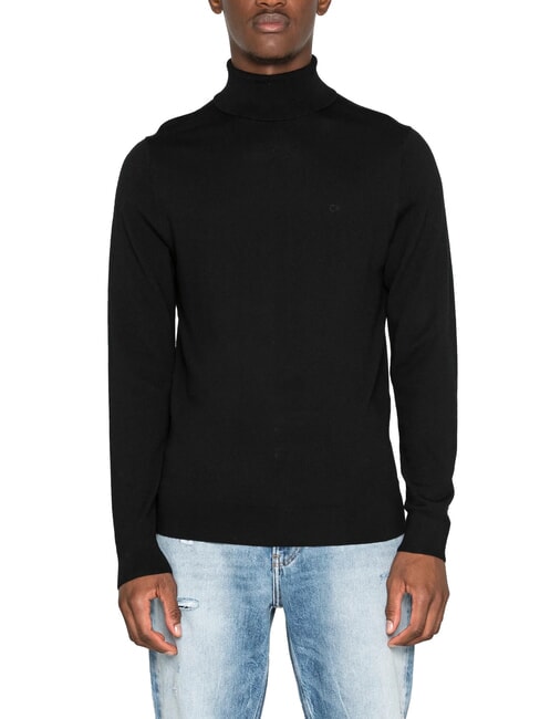 CALVIN KLEIN CK Slim-fit wool turtleneck sweater ck black - Men's Sweaters