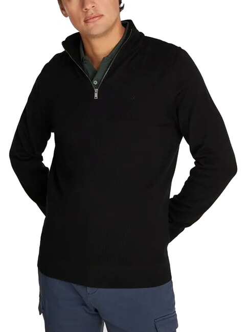 CALVIN KLEIN CK Wool turtleneck sweater with zip ck black - Men's Sweaters