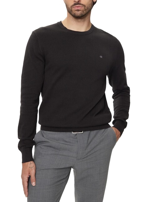 CALVIN KLEIN CK Cotton blend crew neck sweater ck black - Men's Sweaters