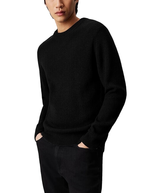 CALVIN KLEIN CK Wool blend crew neck sweater ck black - Men's Sweaters