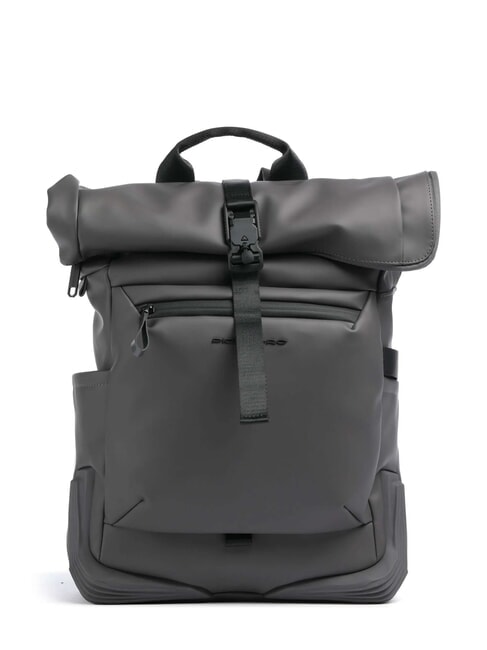 PIQUADRO CORNER SPECIALE GOMMATO Roll-top backpack for 15.6" laptop GREY - Laptop backpacks