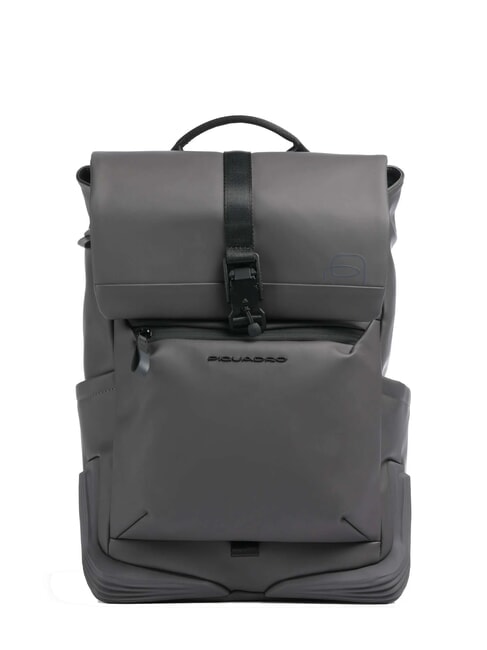 PIQUADRO CORNER SPECIALE GOMMATO Roll-top backpack, 14" laptop holder GREY - Laptop backpacks