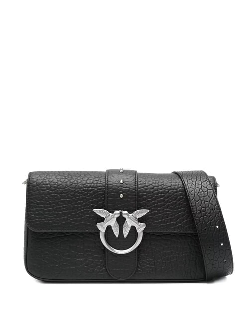 PINKO LOVE ONE CLASSIC SLOUCHY Leather shoulder bag black limousine - matt silver - Women’s Bags