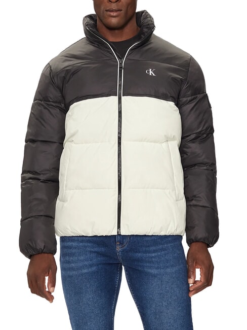 CALVIN KLEIN CK JEANS Logo patch down jacket ivory / ck black - Men's down jackets