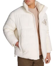 CALVIN KLEIN CK JEANS Padded jacket with sherpa logo ivory - Men's down jackets - 1