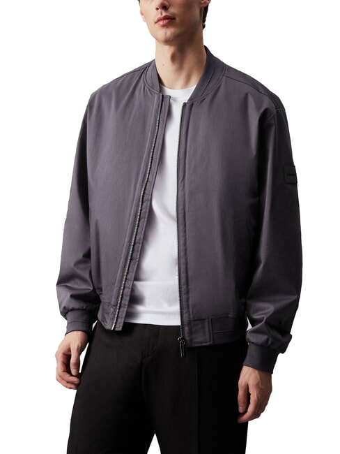 CALVIN KLEIN CK Stretch satin bomber jacket Iron Gate - Men's Jackets