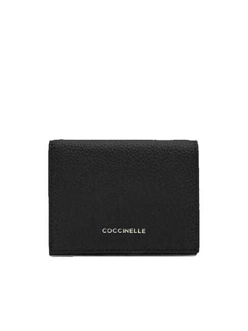COCCINELLE METALLIC SOFT Small leather wallet Black - Women’s Wallets