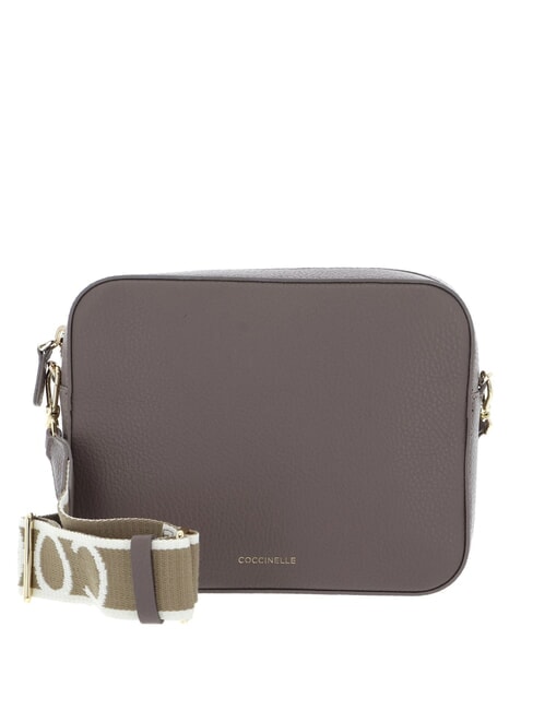 COCCINELLE TEBE Small textured leather bag warm taupe 2 - Women’s Bags